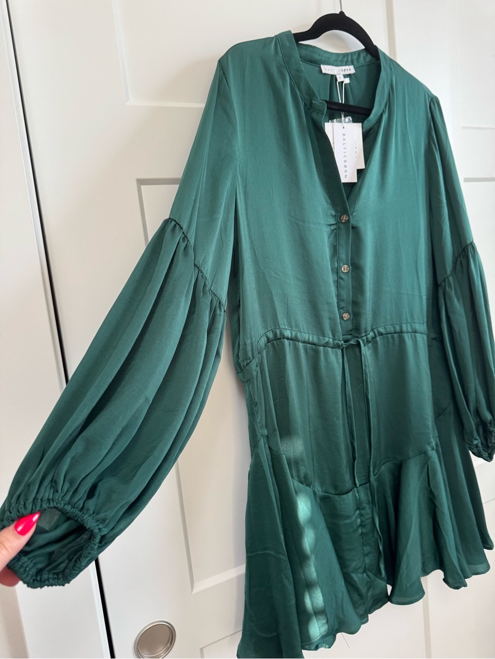 NWT Women's Garland Mini Dress | Dark Green - Large | Baltic Born - Picture 3 of 5